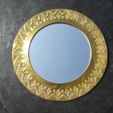Round vintage brass mirror