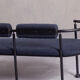 Postmodern steel and fabric bench, Italy, 1990s