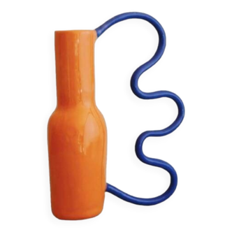 Vase orange et bleu
