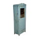 Burmese teak glass cabinet with original blue-gray patina