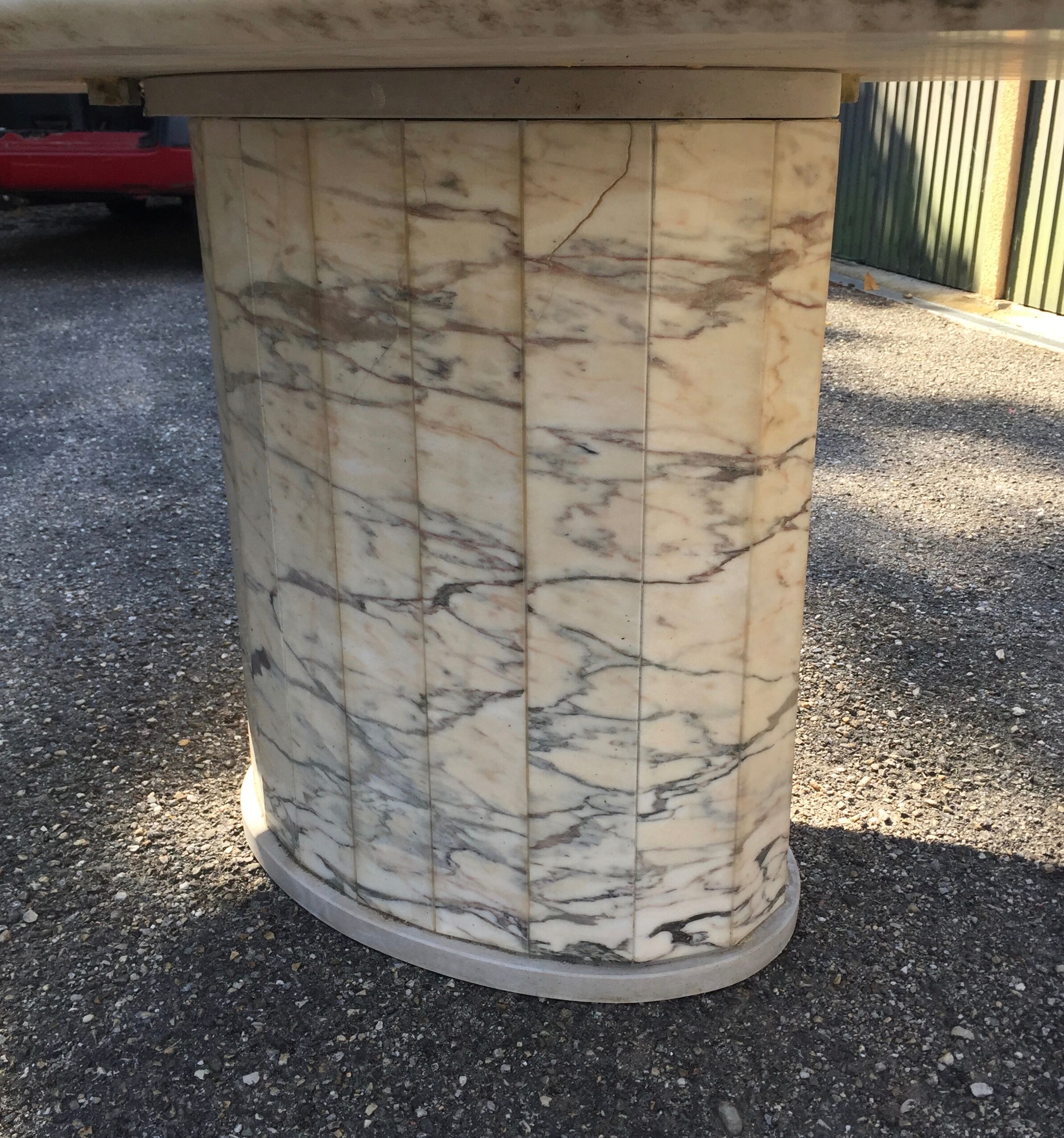 Marble oval table