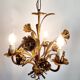 Hollywood Regency Roses kroonluchter, Verguld, Drie Armen, Italie
