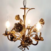 Hollywood Regency Roses kroonluchter, Verguld, Drie Armen, Italie