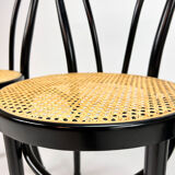 Set of 4 Bentwood and Cane Cafe Dining Chairs, 1990s