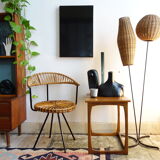 Chaise vintage en rotin par Dirk van Sliedregt pour Gebroeders Jonkers Noordwolde