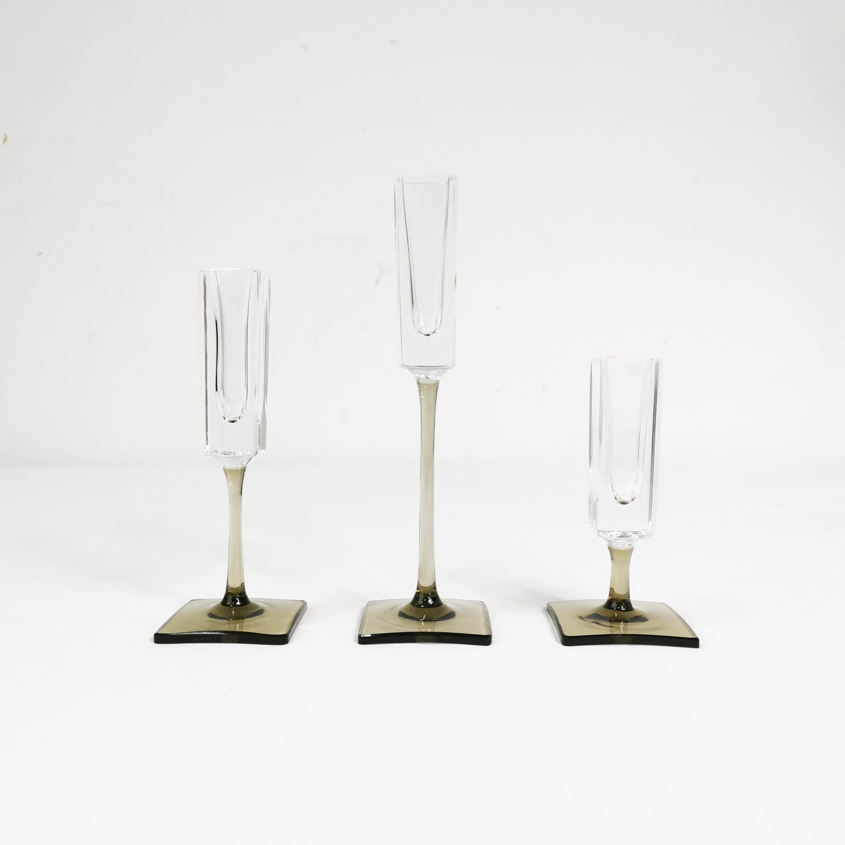 Crystal candlesticks, Rosenthal, designed by G. Jensen, Germany, 1970s