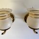 Pair of brass and granite glass sconces - 60s
