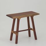 Contemporary handcrafted solid wood stool / end table from Sipo, Oak and Ash