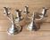 Pair of Candelabra Candlesticks Candle Holders Silver Bronze A. Mourier 1920