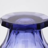 Czech Bohemian Hand Painted Amethist Crystal Goblet or Vase by Moser