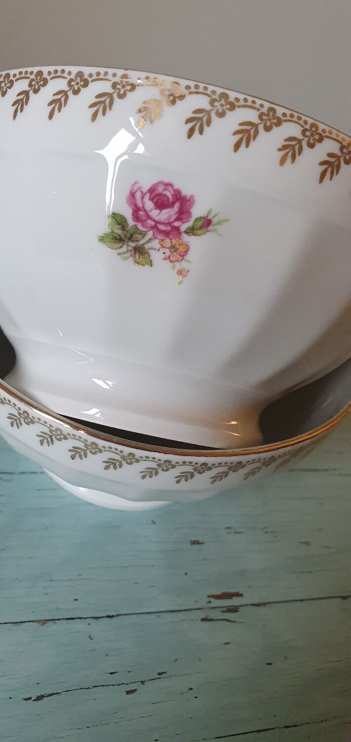 Chauvigny porcelain floral bowls