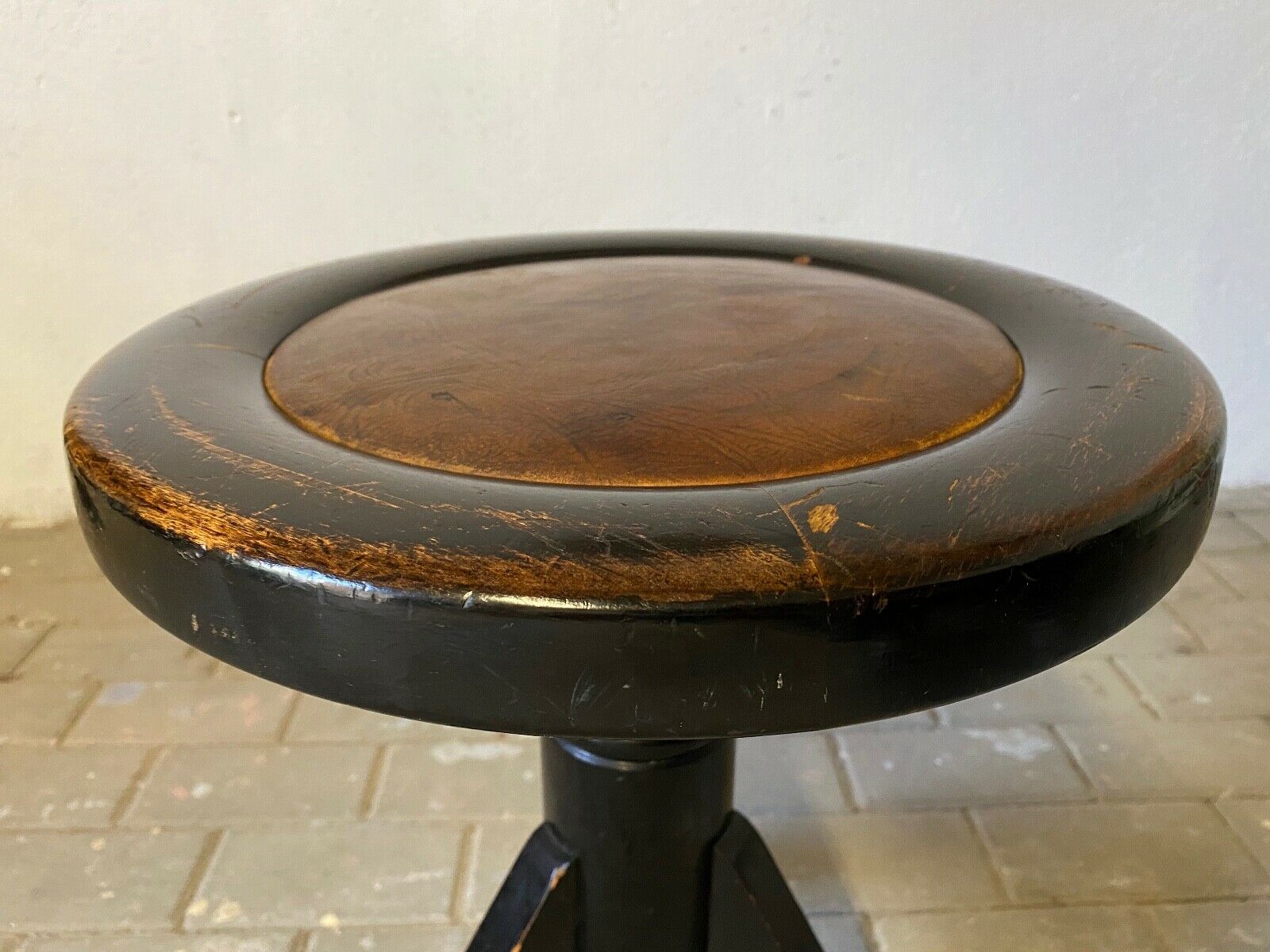 Leather and chain piano stool 1930
