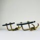Vintage brass coat hooks, Italy, 1950s, set of 2