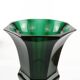 Art Deco vase, green crystal, Moser, Czechoslovakia, 1930s