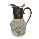 Crystal and pewter wine carafe