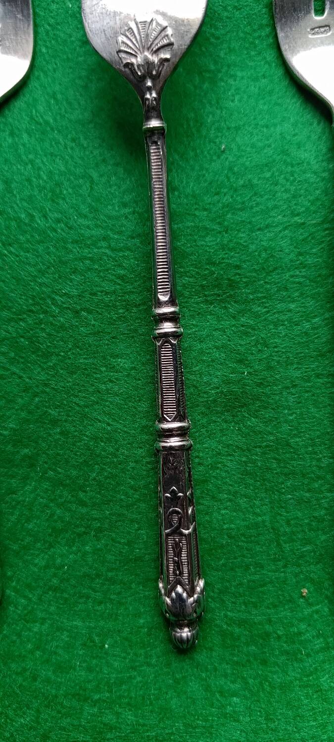 12 silver cake forks