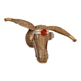 Straw donkey head trophy