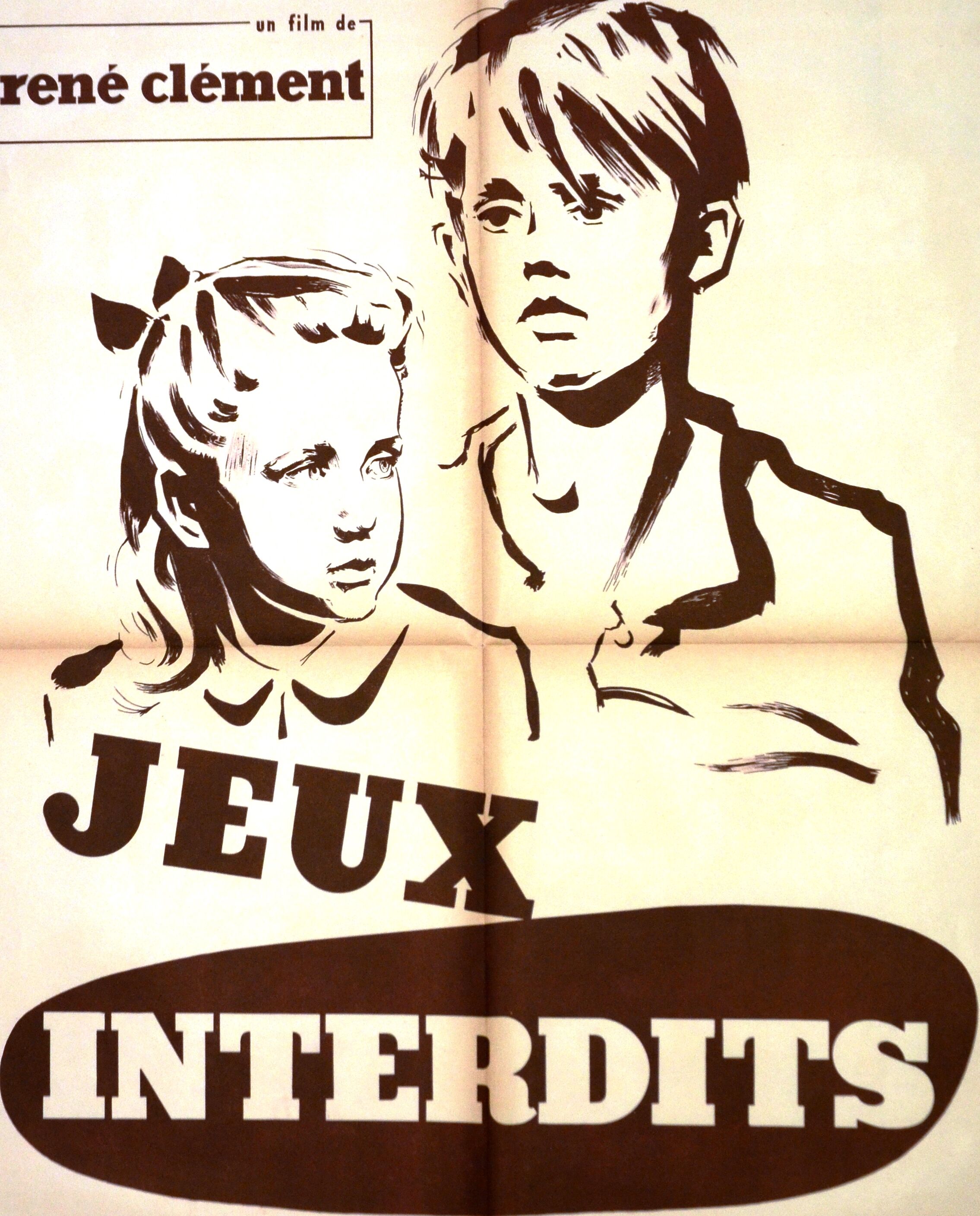Affiche  cinéma " Jeux Interdits" 1952 Brigitte  Fossey
