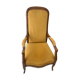 Fauteuil Voltaire style Louis Philippe restauré Jaune Moutarde