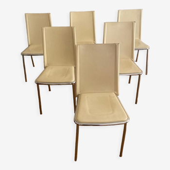 6 chaises en cuir de production italienne