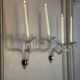 Pair of cut crystal wall sconces in the style of Maydwell and Windle, England, 18th century.