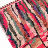 Berber rug Boujaad pink with colorful patterns 241x145cm