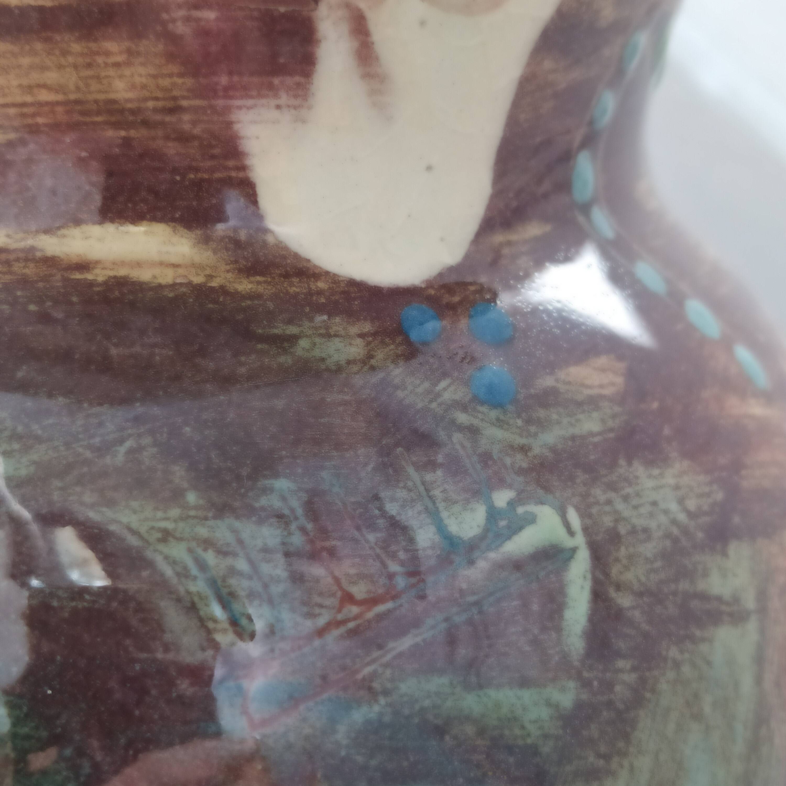 Large glazed mixed terracotta vase