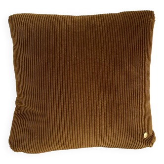 Ribbed velvet cushion