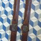 Pair of vintage wooden skis