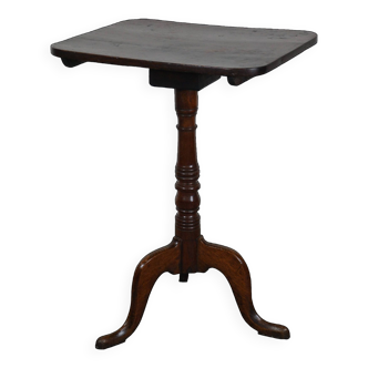 Nice antique English tilt-top table/side table with a square top