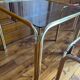 Set of 3 square nesting tables 1970 brown smoked glass