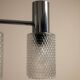 1970s vintage suspension, chrome, textured glass with a diamond point.
