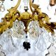 6-light bronze and crystal chandelier