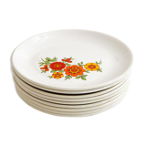 Set of 9 orchies flower plates