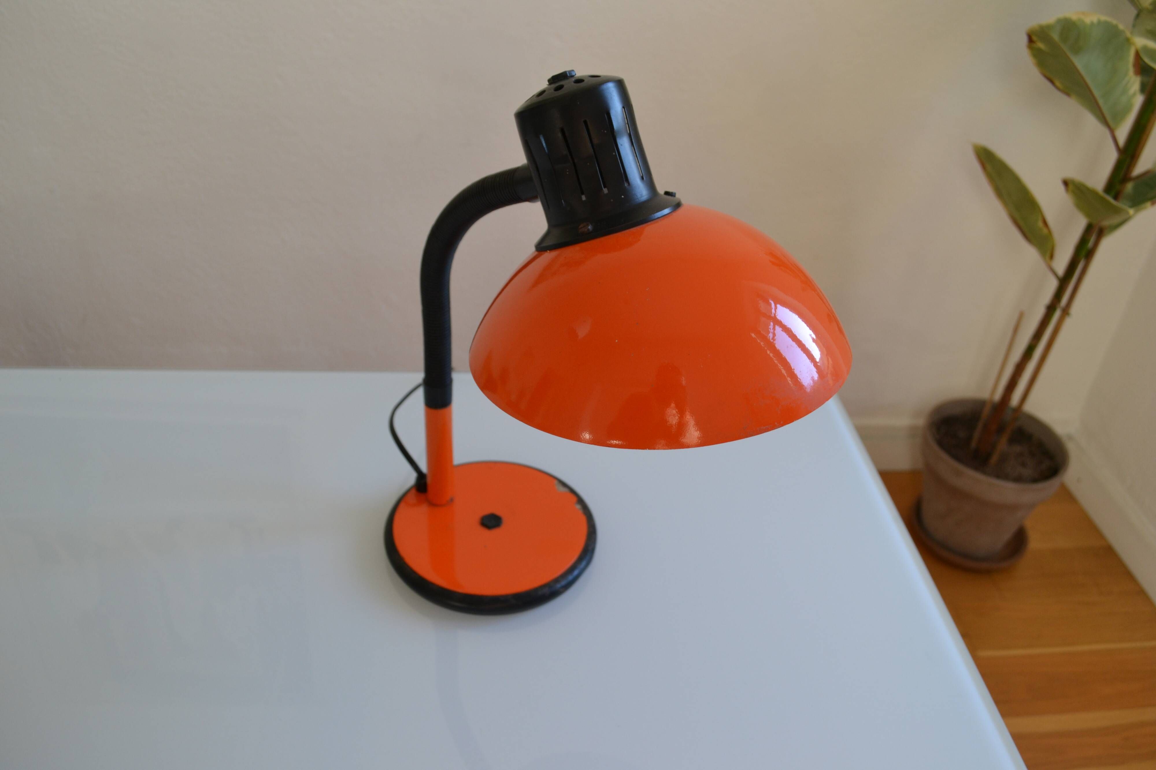Vintage Aluminor France orange lamp from the 70s 1970