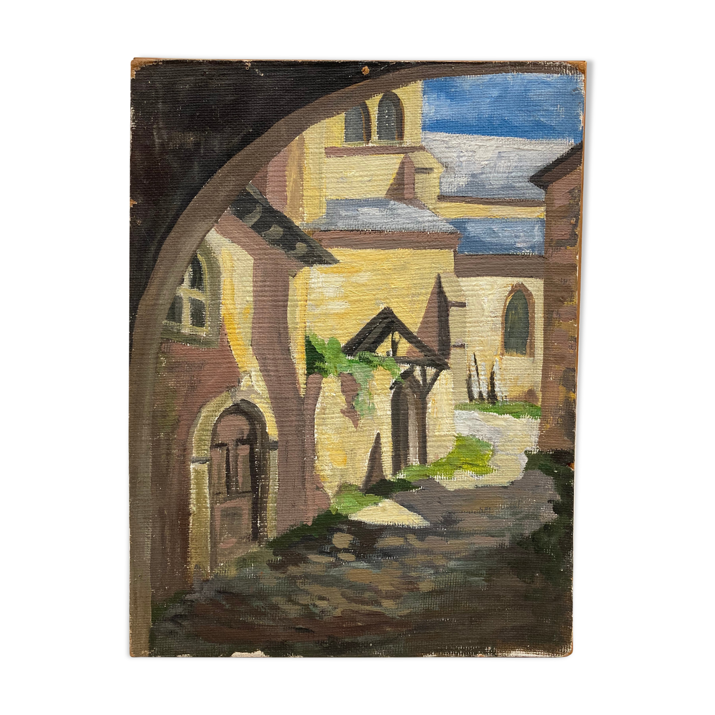 Oil on vintage panel