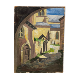 Huile sur panneau vintage