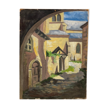 Oil on vintage panel