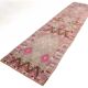 3x12 Pink & Brown Suğer Soft Modern Vintage Runner Rug, 92x376Cm