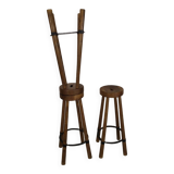 3 brutalist bar stools