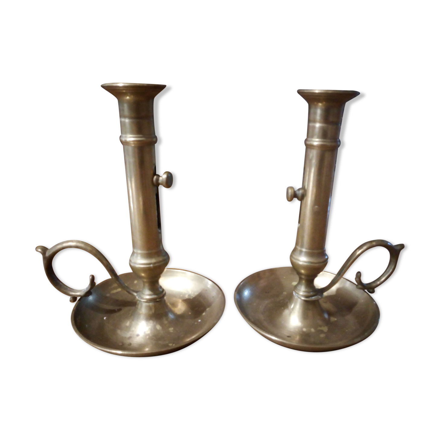Pair of candlesticks brass