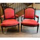 Pair of Queen's armchairs in Louis XVI style, Napoleonic III period.