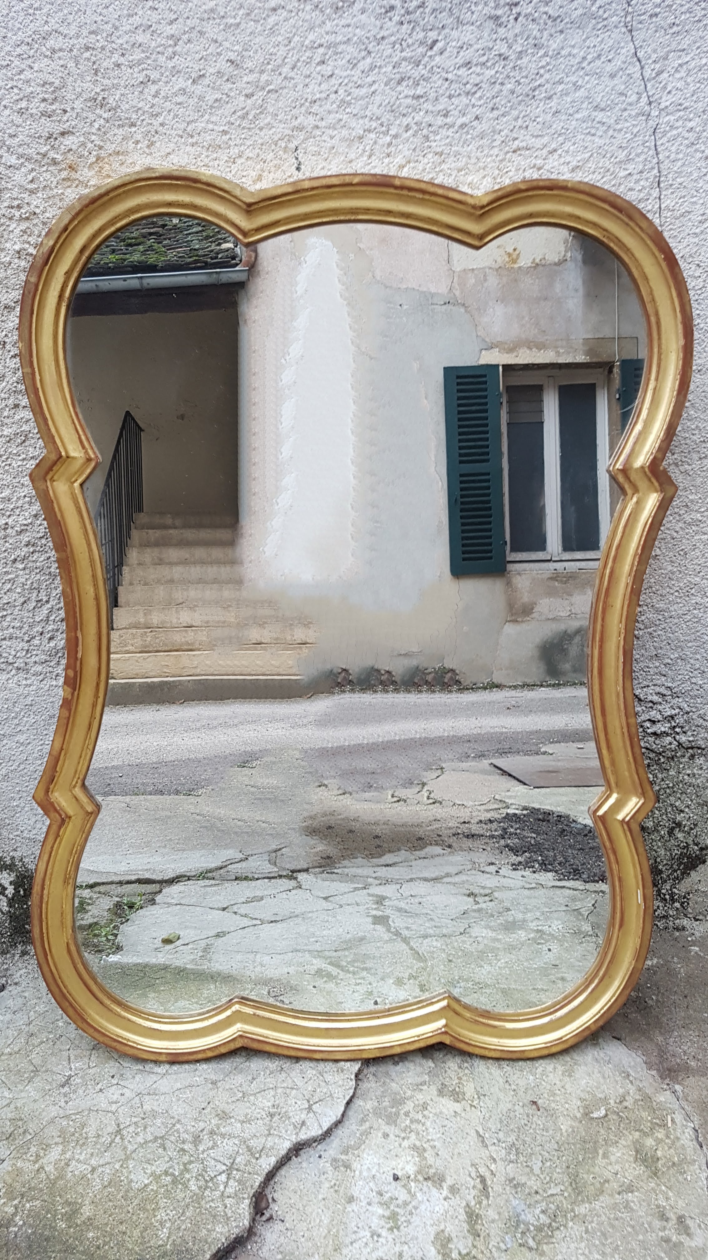 Mirror wooden gold twentieth 81x58cm