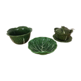 Service flat ceramic cabbages, salad bowl, soup maker