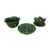 Service flat ceramic cabbages, salad bowl, soup maker