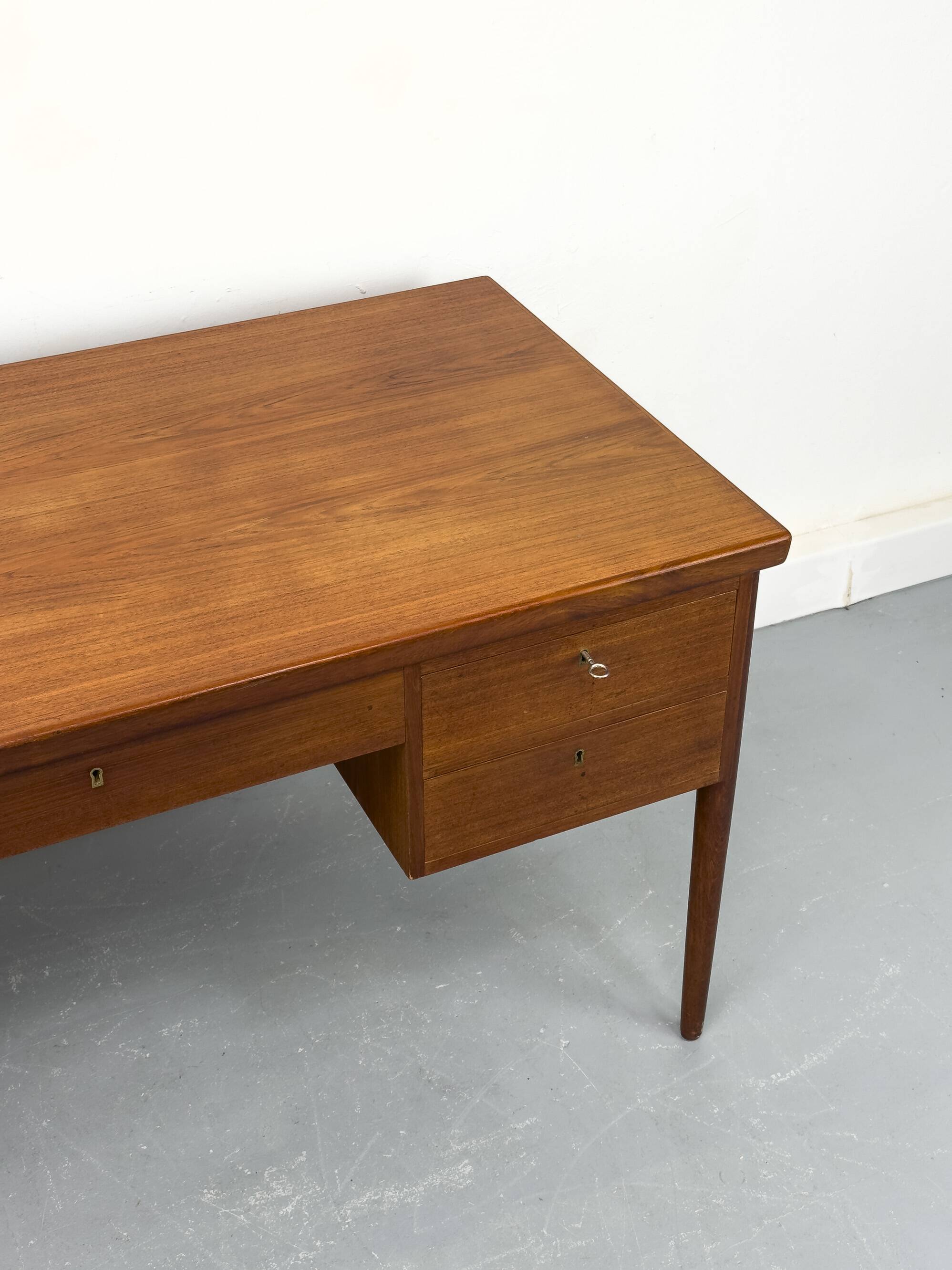 Danish Teak Desk with Drawers, 1960s