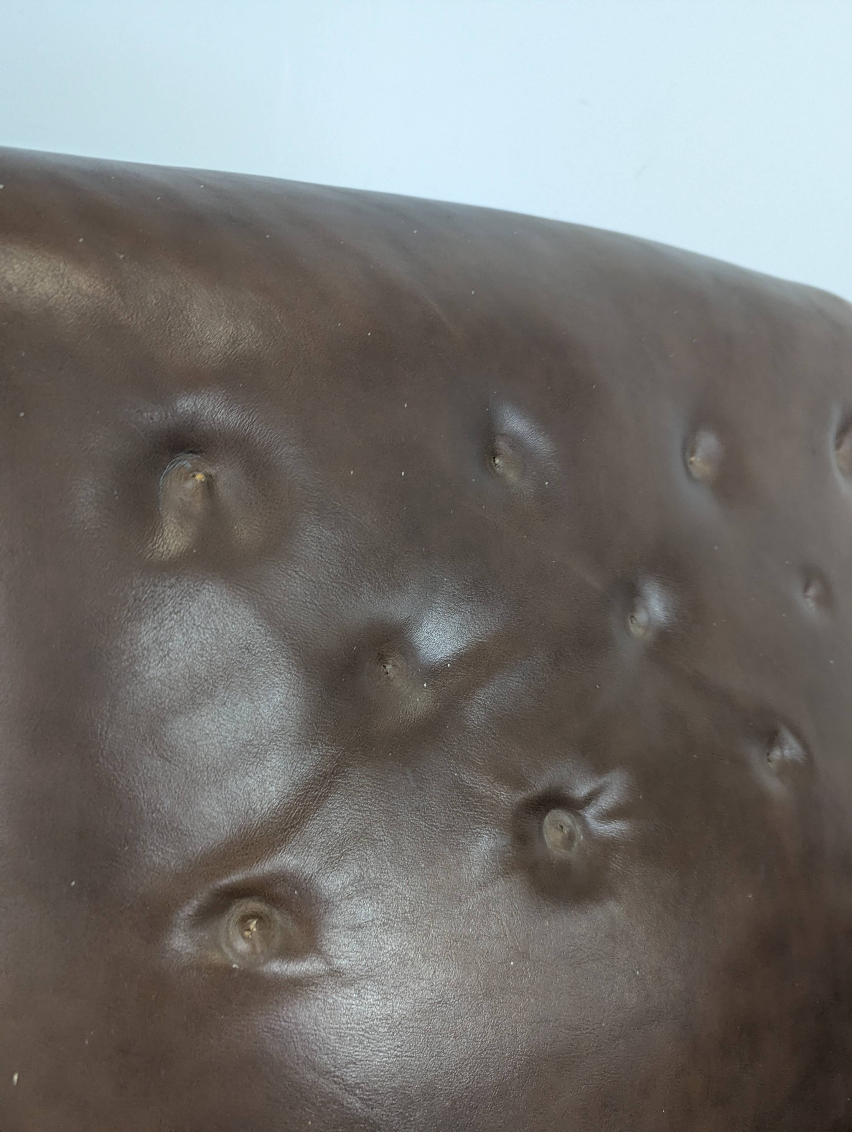 Pair of leather club armchairs