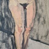 Study of nude in the workshop - oil of 1923 by Bordes