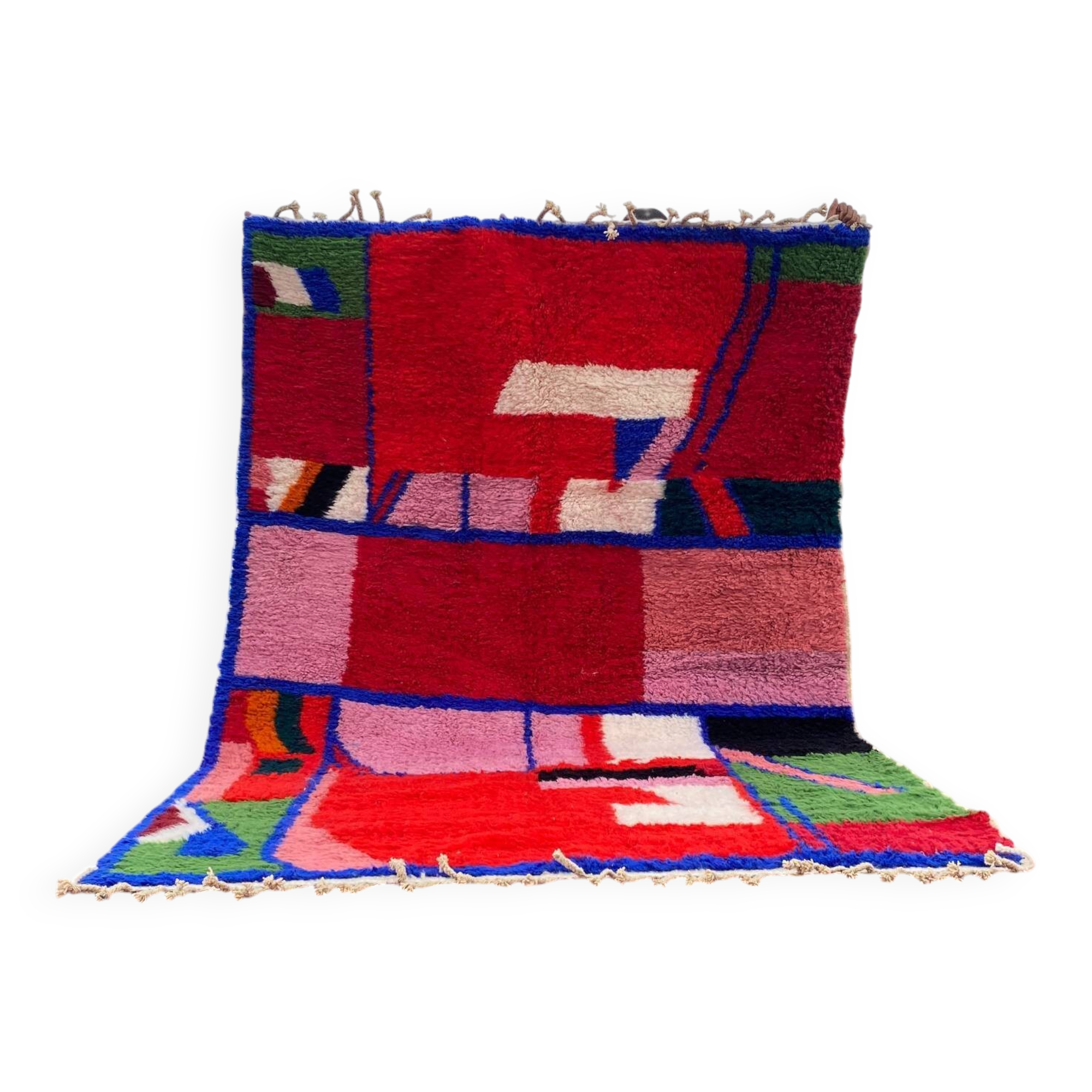 Contemporary Beni Ouarain Rug 300x200 cm – Multicoloured Abstract Patterns