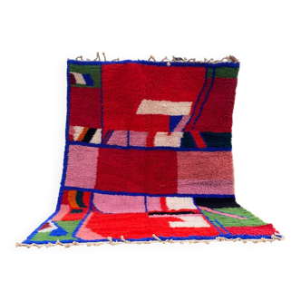 Contemporary Beni Ouarain Rug 300x200 cm – Multicoloured Abstract Patterns